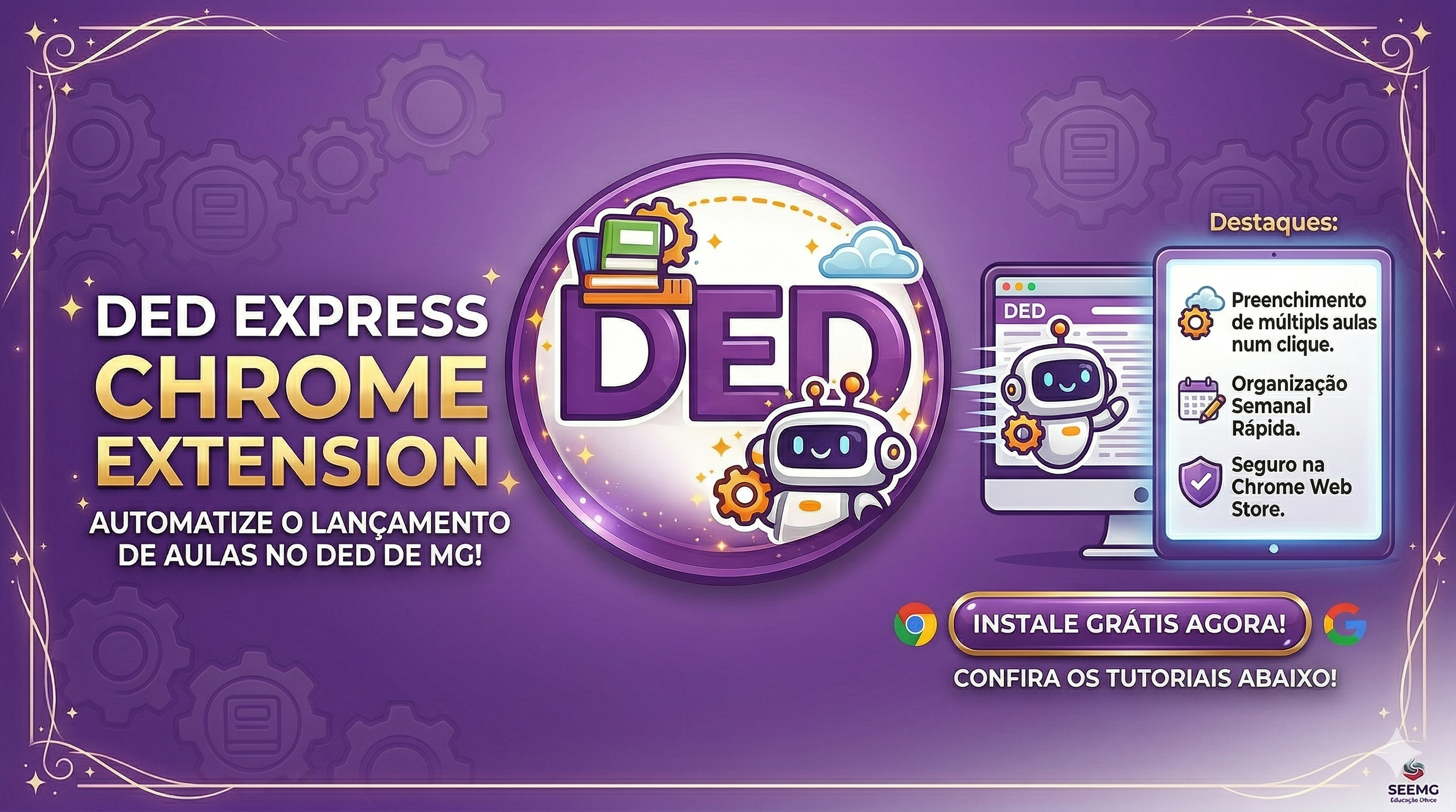DED Express Chrome Extension – Automatize o lançamento de aulas no DED de MG